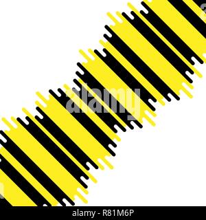 Giallo e nero Spazzola diagonale linee isolate su sfondo bianco Illustrazione Vettoriale