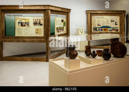 Museo espone, Bosque Redondo Memorial, Fort Sumner, Nuovo Messico USA Foto Stock