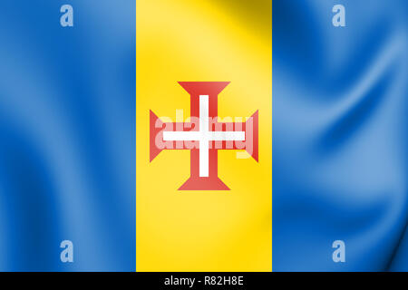 3D Bandiera di Madera. 3D'illustrazione. Foto Stock