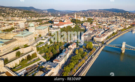 Il Castello di Buda, Budavari Palota, Cityscape, Budapest, Ungheria Foto Stock