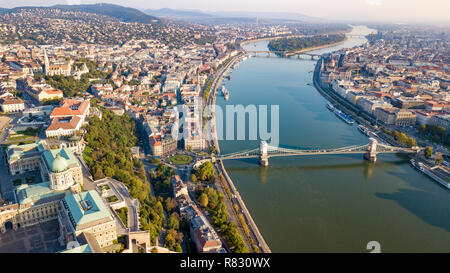 Il Castello di Buda, Budavari Palota, Cityscape, Budapest, Ungheria Foto Stock