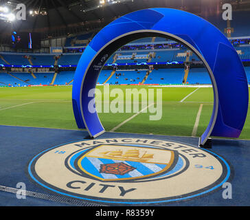 Etihad Stadium, Manchester, Regno Unito. 12 Dic, 2018. UEFA Champions League Football, Manchester City versus Hoffenheim; all'interno dell'Etihad Stadium prima che il credito di gioco: Azione Plus sport/Alamy Live News Foto Stock