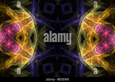 Astrazione incandescente caleidoscopio con linee computer generated moderno sfondo astratto Foto Stock