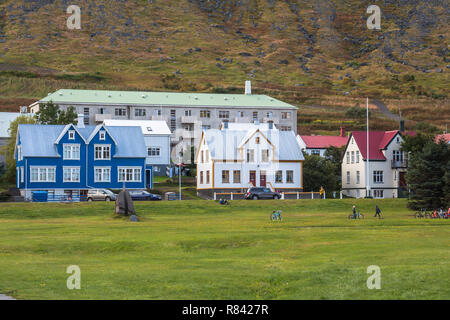 Tipiche Case in islandese città Isafjordur Foto Stock