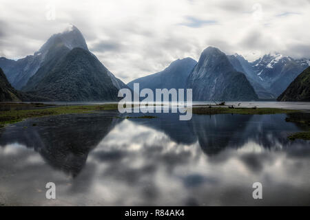 Milford Sound, Isola del Sud, Fiordland, Nuova Zelanda Foto Stock