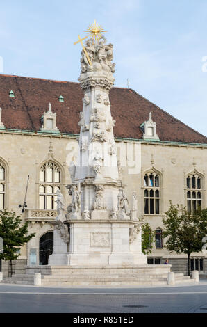 Santa Trinità statua (Colonna della Peste), Castle Hill, Budapest, Ungheria Foto Stock