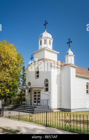 Il San Giosafat la chiesa cattolica ucraina in Shoal Lake, Manitoba, Canada. Foto Stock