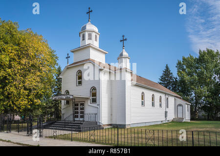 Il San Giosafat la chiesa cattolica ucraina in Shoal Lake, Manitoba, Canada. Foto Stock