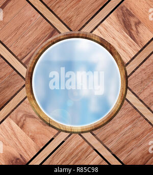 Oblò con vista cielo Foto Stock