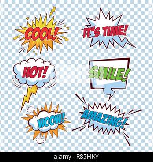 La Pop art cartoon impostato Illustrazione Vettoriale