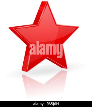 Stella Rossa con la riflessione Illustrazione Vettoriale