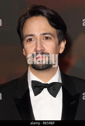 Dicembre 12, 2018 - Londra, Regno Unito - Lin-Manuel Miranda visto durante la Mary Poppins ritorna, UK Premiere presso la Royal Albert Hall, Kensington di Londra. (Credito Immagine: © Keith Mayhew/SOPA immagini via ZUMA filo) Foto Stock