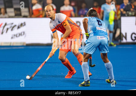 Bhubaneswar, India. 13 dicembre, 2018. Hockey Odisha uomini di Coppa del Mondo di Bhubaneswar 2018. Luogo: Kalinga Stadium. Billy Bakker durante il gioco India vs Paesi Bassi. Credito: Pro scatti/Alamy Live News Foto Stock