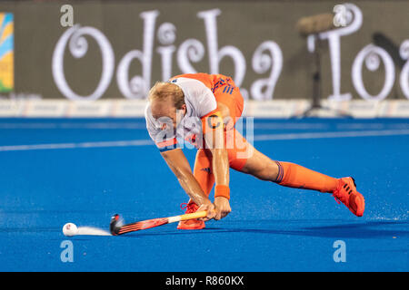 Bhubaneswar, India. 13 dicembre, 2018. Hockey Odisha uomini di Coppa del Mondo di Bhubaneswar 2018. Luogo: Kalinga Stadium. Billy Bakker durante il gioco India vs Paesi Bassi. Credito: Pro scatti/Alamy Live News Foto Stock