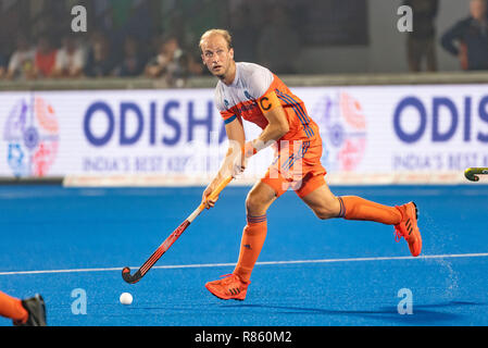 Bhubaneswar, India. 13 dicembre, 2018. Hockey Odisha uomini di Coppa del Mondo di Bhubaneswar 2018. Luogo: Kalinga Stadium. Billy Bakker durante il gioco India vs Paesi Bassi. Credito: Pro scatti/Alamy Live News Foto Stock