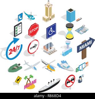 Trasporto costosa set di icone, stile isometrico Illustrazione Vettoriale