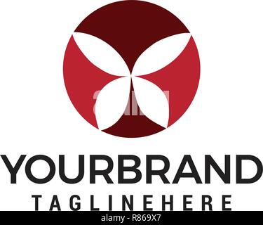 Abstract logo a forma di farfalla modello. vettore semplice illustrazione del logo. Illustrazione Vettoriale