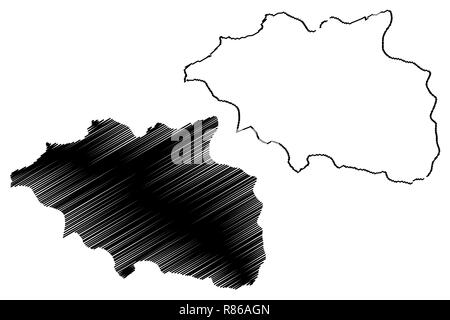 Cankiri (Province della Repubblica di Turchia) mappa illustrazione vettoriale, scribble schizzo Çankiri ili mappa Illustrazione Vettoriale