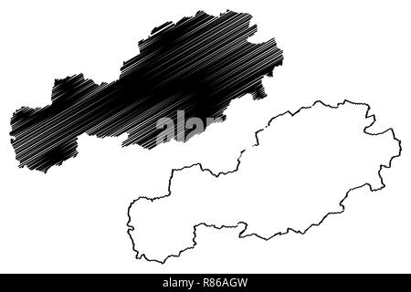 Bolu (Province della Repubblica di Turchia) mappa illustrazione vettoriale, scribble schizzo di Bolu mappa ili Illustrazione Vettoriale