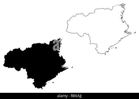 Prefettura di Tokushima (divisioni amministrative del Giappone, Prefetture del Giappone) mappa illustrazione vettoriale, scribble schizzo Tokushima mappa Illustrazione Vettoriale