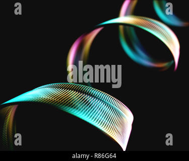 3D'illustrazione. Geometrico astratto colorato immagine nella spirale. Concetto di immagine nella forma di DNA codice genetico. Foto Stock
