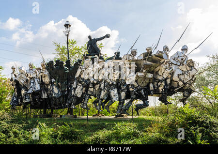Béla Kun memorial in Memento Park, Budapest, Ungheria Foto Stock