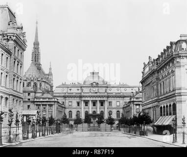 Hotel de la giustizia e San Chapelle, Parigi, Francia, albume d'argento Stampa, Edouard Baldus, 1860's Foto Stock