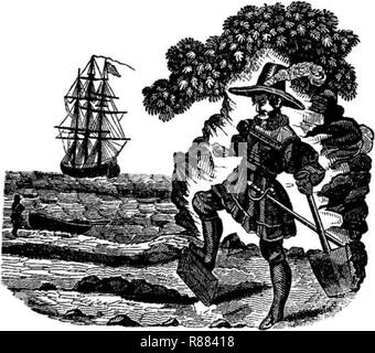 Captain Kidd seppellendo la sua Bibbia. Foto Stock