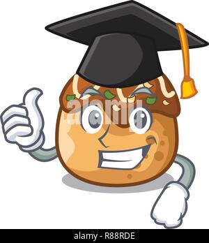 Graduazione takoyaki carattere nel polpo palle cibo Illustrazione Vettoriale