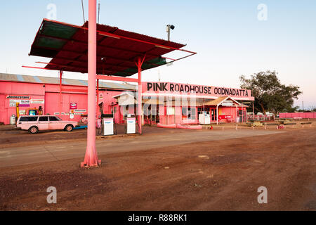 Famoso Pink Roadhouse in Oodnadatta. Foto Stock