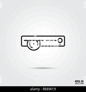 Lettore DVD o lettore CD line icona illustrazione vettoriale. Media e intrattenimento simbolo. Illustrazione Vettoriale