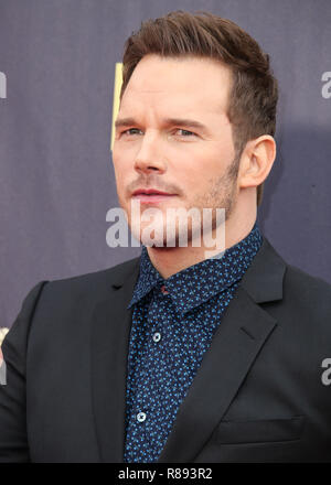 SANTA MONICA, Los Angeles, CA, Stati Uniti d'America - 16 giugno: Chris Pratt al 2018 MTV Movie e TV Awards tenutosi a Barker Hangar a giugno 16, 2018 in Santa Monica, Los Angeles, California, Stati Uniti. (Foto di Xavier COLLIN/Image Press Agency) Foto Stock