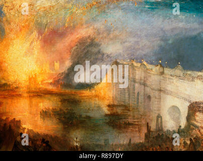 Il bruciore delle case dei signori e Commons - J. M. W. Turner, circa 1835 Foto Stock
