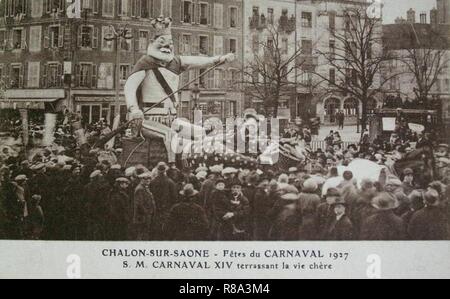 Carnaval de Chalon-sur-Saône 1927. Foto Stock