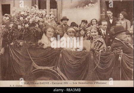 Carnaval de Chalon-sur-Saône 1931 - Les Demoiselles d'Honneur. Foto Stock