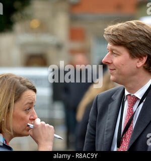 Robin Walker MP (Cost: Worcester) Sottosegretario di Stato parlamentare per la chiusura dell'Unione europea, sul College Green, Westminster, per discutere la Foto Stock