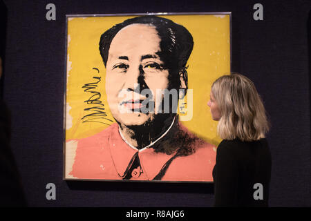 Bonhams Londra UK. Il 14 dicembre 2018. Stampe Bonhams e multipli di vendita prima di Natale, il 18 dicembre. Immagine: Mao di Andy Warhol (American, 1928-1987). Preventivo: £20,000-30,000. Credito: amer ghazzal/Alamy Live News Foto Stock