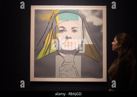 Bonhams Londra UK. Il 14 dicembre 2018. Stampe Bonhams e multipli di vendita prima di Natale, il 18 dicembre. Immagine: Andy Warhol è la monaca da Ingrid Bergman. Preventivo: £30,000-50,000 Credito: amer ghazzal/Alamy Live News Foto Stock