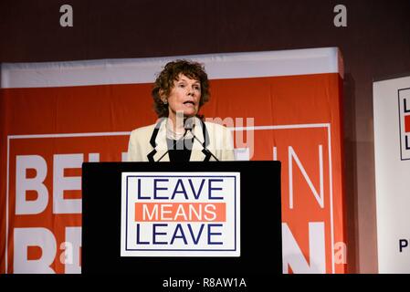 Londra, Regno Unito. 14 Dicembre 2018: Londra 14 Dicembre 2018: Kate Hoey parlando a lasciare significa lasciare rally presso la Queen Elizabeth Conference centre. Credito: Claire Doherty/Alamy Live News Foto Stock