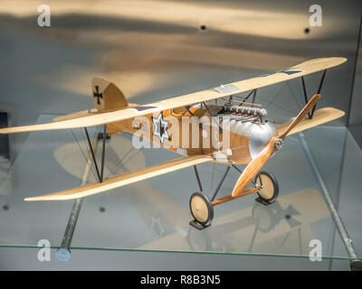 Praga, Repubblica Ceca - 8 Marzo 2017: austro-ungarico Oeffag Albatros DIII fighter 1918, Museo Tecnico Nazionale di Praga Foto Stock