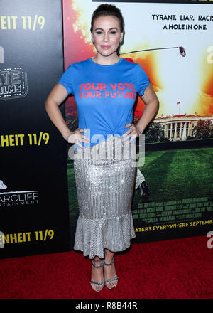 BEVERLY HILLS, Los Angeles, CA, Stati Uniti d'America - 19 settembre: Alyssa Milano presso il Los Angeles Premiere di Briarcliff Entertainment 'Fahrenheit 11/9" tenutasi presso la Samuel Goldwyn Theatre presso l'Accademia delle Arti e delle scienze cinematografiche il 19 settembre 2018 a Beverly Hills Los Angeles, California, Stati Uniti. (Foto di Xavier COLLIN/Image Press Agency) Foto Stock