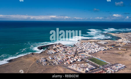 Vista aerea di El Cotillo bay, Fuerteventura, Isole canarie Foto Stock