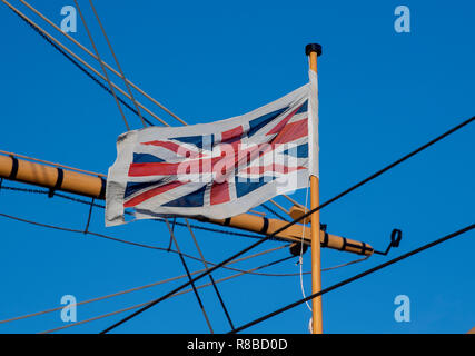 HMS Gannett, 1878 Royal Navy Doterel-vite classe sloop, con entrambe le vele e elica, rivestito in legno su un telaio di ferro, ora a Chatham Historic Dockyard. Foto Stock