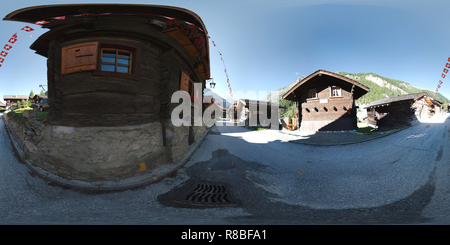 Visualizzazione panoramica a 360 gradi di Zinal : vecchio villaggio