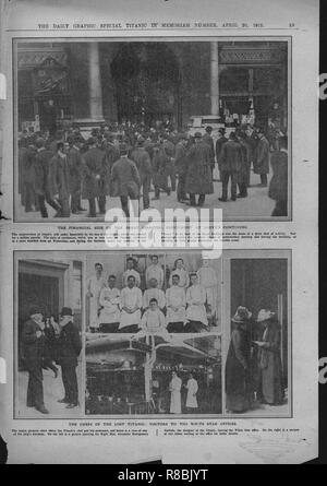 La folla fuori Lloyd s di Londra, Cuochi di bordo, e la stella bianca uffici, Aprile 20, 1912. Creatore: sconosciuto. Foto Stock