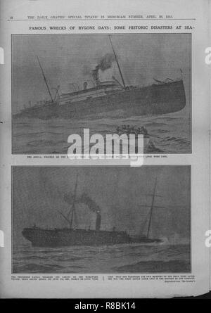 "Famosi relitti del passato: alcuni disastri storico in mare", 20 aprile 1912. Creatore: sconosciuto. Foto Stock