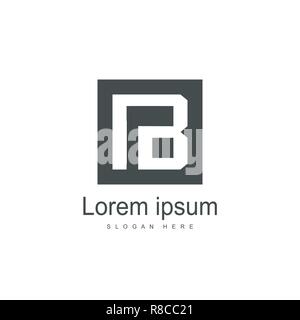Lettera iniziale IB Logo Design modello. Lettera minimalista modello di logo Illustrazione Vettoriale