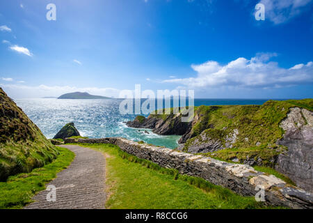 Vecchio Dunquin Pier per boattrip alla isole Blasket Foto Stock