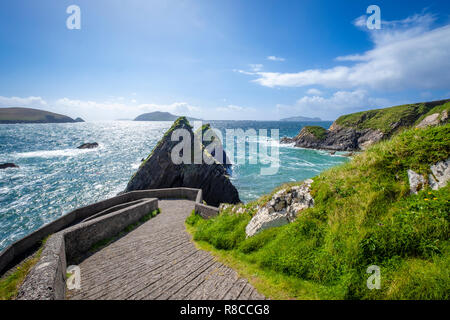 Vecchio Dunquin Pier per boattrip alla isole Blasket Foto Stock