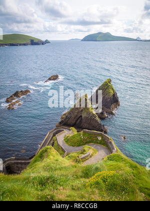 Vecchio Dunquin Pier per boattrip alla isole Blasket Foto Stock